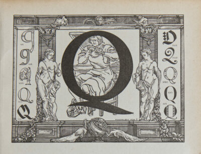 Lettre Q, typographie de Maximilien Vox, planche originale 1932