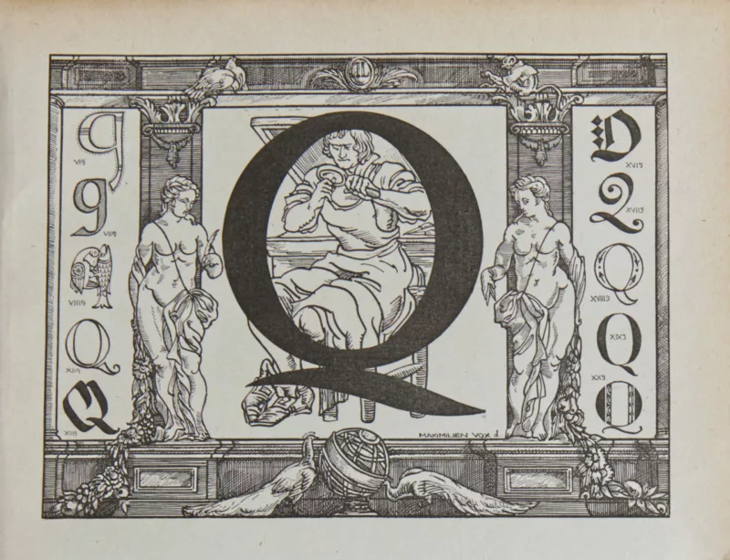 lettreQ Lettre Q, typographie de Maximilien Vox, planche originale 1932