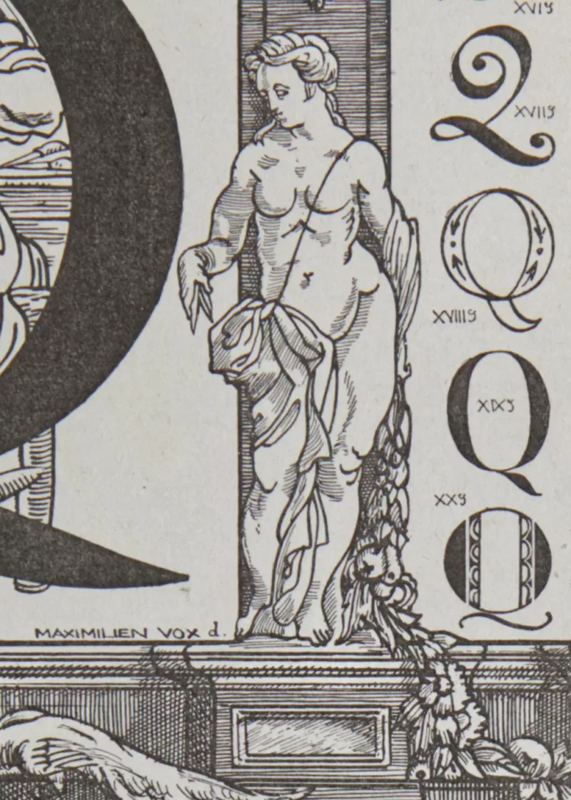 lettreQ Lettre Q, typographie de Maximilien Vox, planche originale 1932