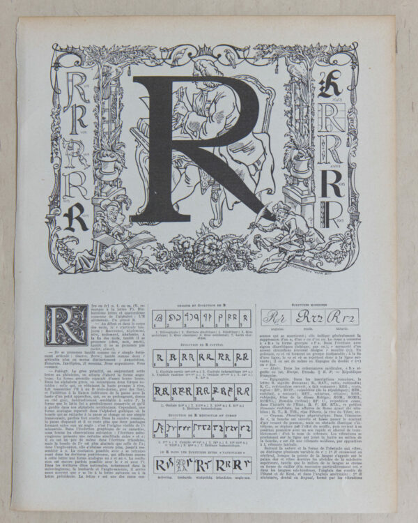 Lettre R, typographie de Maximilien Vox, planche originale 1932