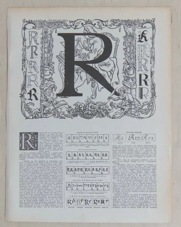 Lettre R, typographie de Maximilien Vox, planche originale 1932