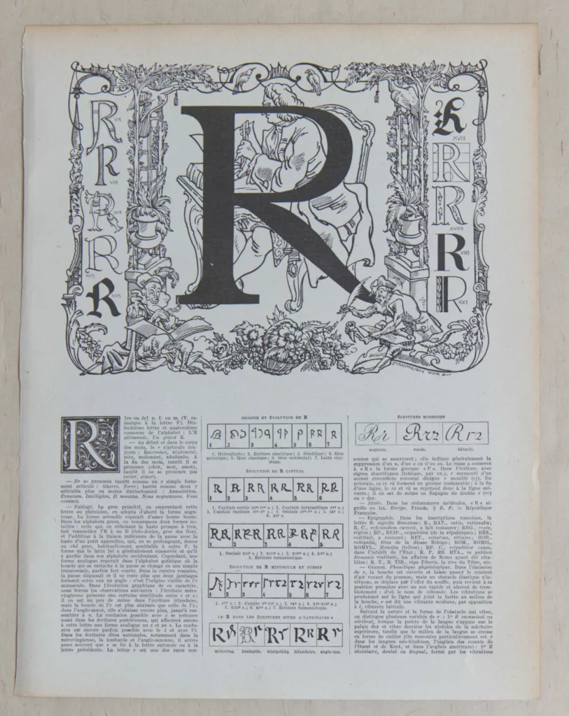 Lettre R, typographie de Maximilien Vox, planche originale 1932