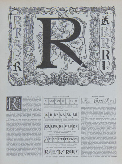 Lettre R, typographie de Maximilien Vox, planche originale 1932