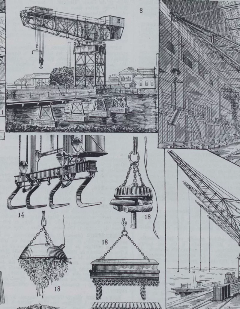levage-a13 Levage et manutention, machines industrielles, planche 1930 – détail de la planche ancienne
