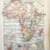 LU11922AFRI-R-afrique Afrique, carte politique ancienne en couleurs de 1922