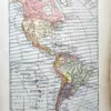 LU11922AMER-R-amerique Amérique, carte géographique ancienne en couleurs de 1922