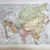 LU11922ASIE-R-asie Asie, grande carte géographique ancienne en couleurs de 1922