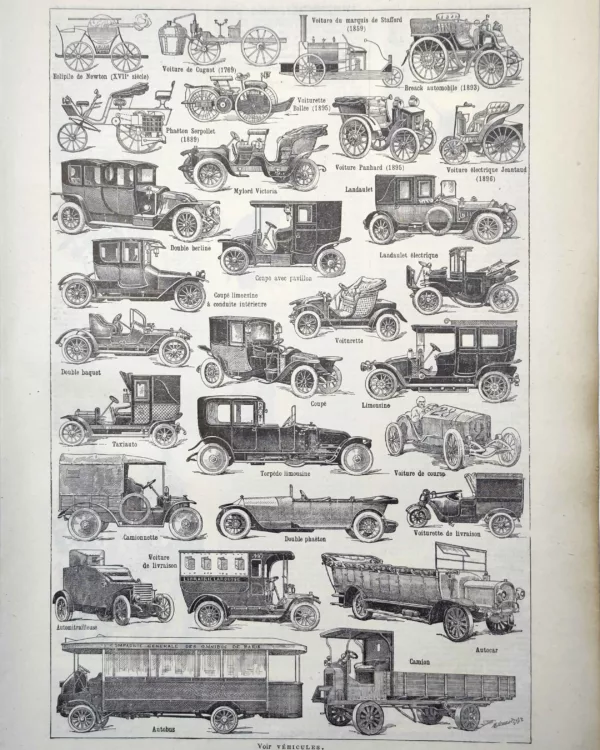 LU11922AUTO-R-automobile Automobiles, voitures anciennes, autobus et véhicules, planche technique de 1922