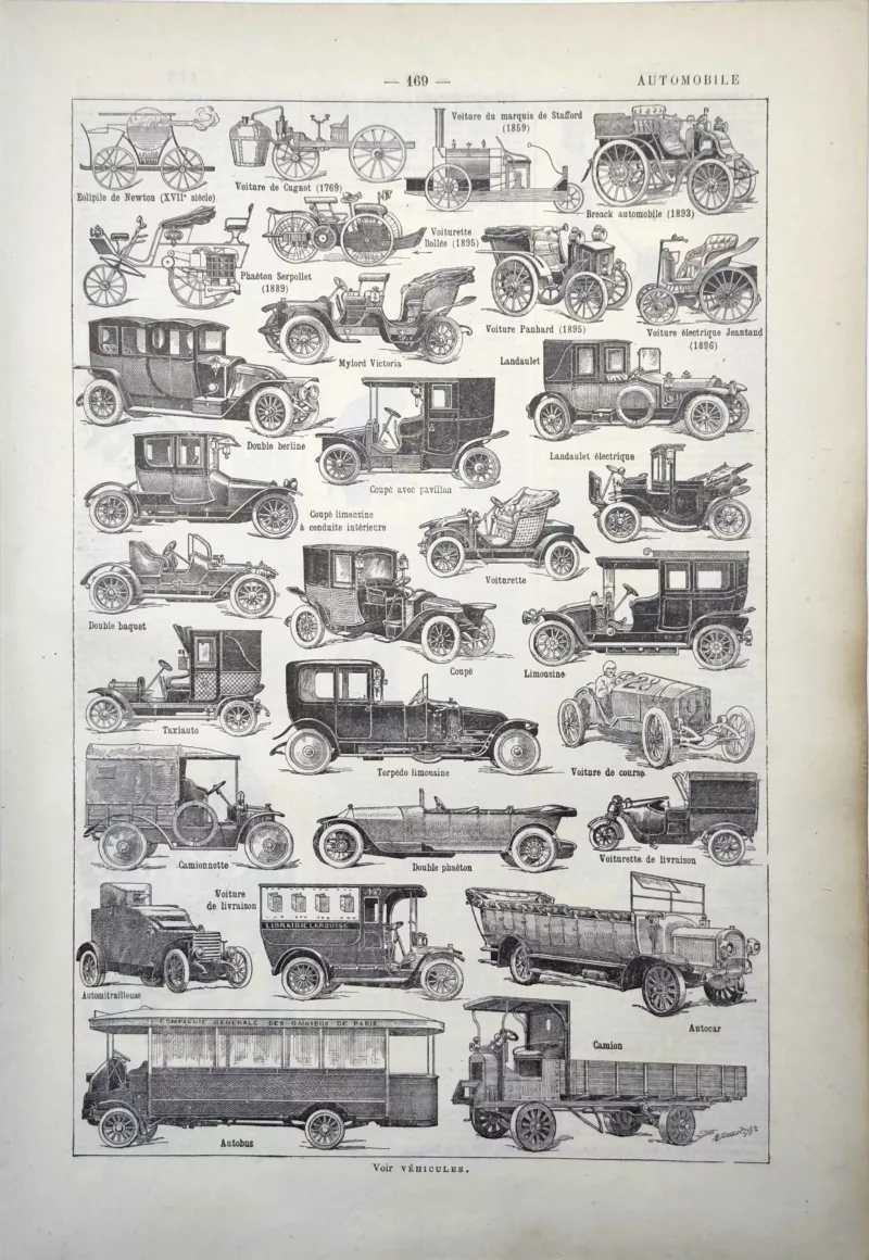 LU11922AUTO-R-automobile Automobiles, voitures anciennes, autobus et véhicules, planche technique de 1922