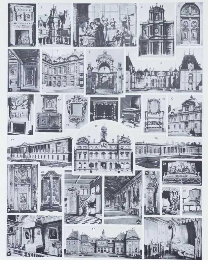 Styles Louis, mobilier et architecture française, planche 1930