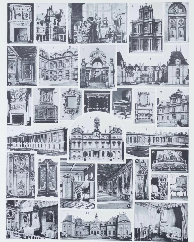 Styles Louis, mobilier et architecture française, planche 1930