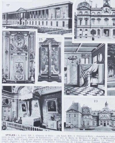 Styles Louis, mobilier et architecture française, planche 1930