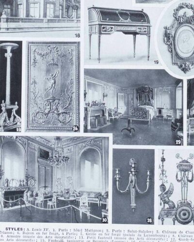 Styles Louis, mobilier et architecture française, planche 1930