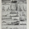 Navires, planche encyclopédique originale 1930