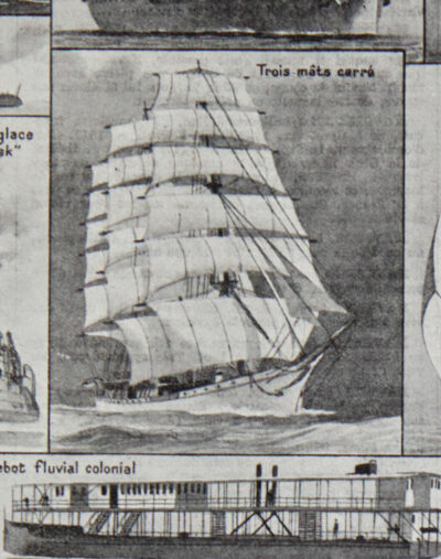 Navires, planche encyclopédique originale 1930