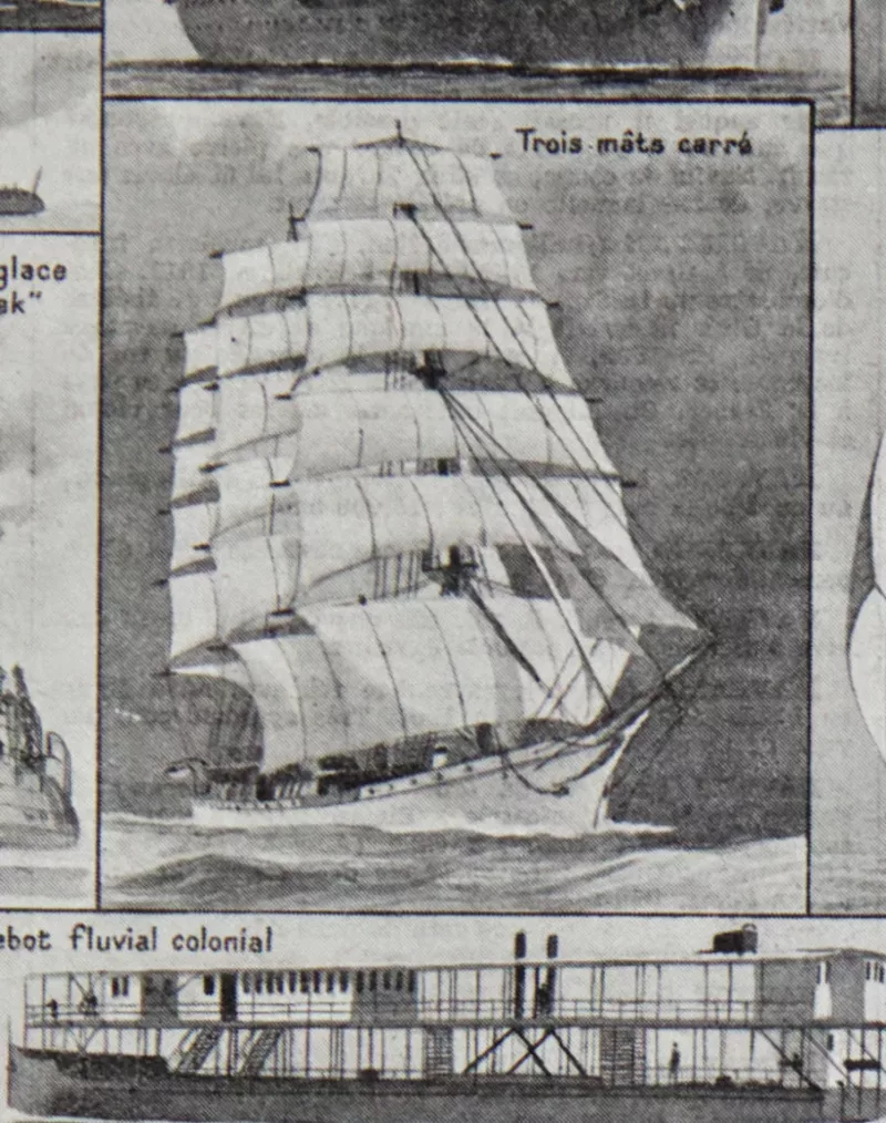 Navires, planche encyclopédique originale 1930