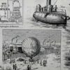 Aérostation, ballons et dirigeables, planche originale 1897