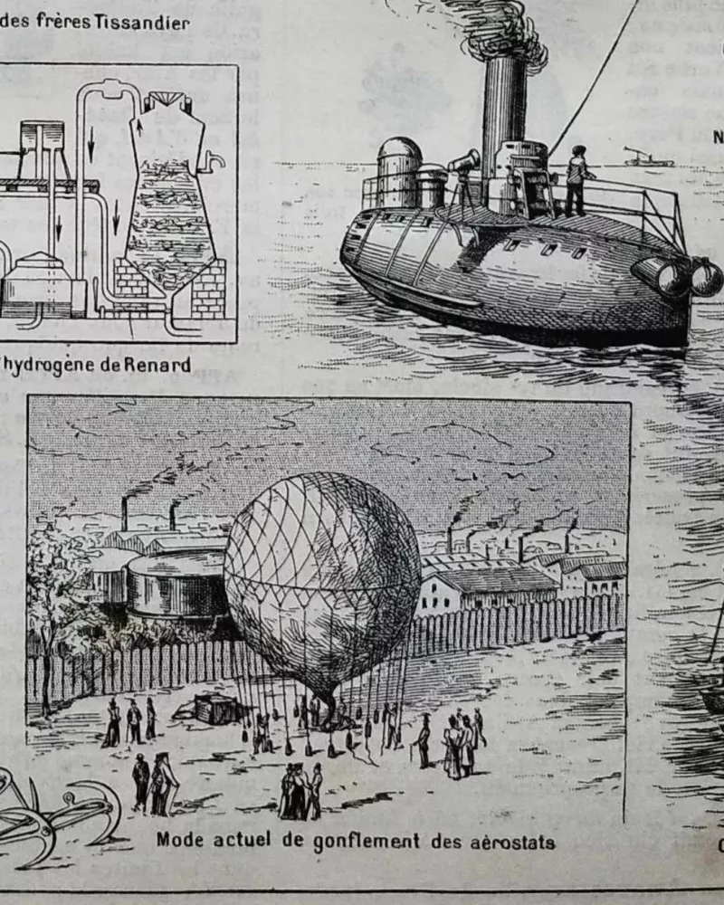 nli1-aerostation-b14.jpg Aérostation, ballons et dirigeables, planche originale 1897 – détail de la planche ancienne