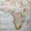 Afrique, carte, illustrations naturalistes, planche originale 1897