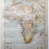 Afrique, carte, illustrations naturalistes, planche originale 1897
