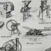 Agriculture, machines et outils, deux planches originales 1897 – verso encadré en décoration murale