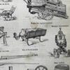 Agriculture, machines et outils, deux planches originales 1897
