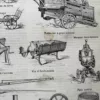 Agriculture, machines et outils, deux planches originales 1897 – verso encadré en décoration murale