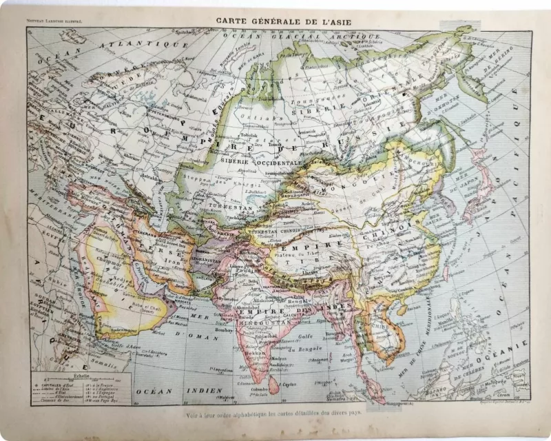nli1-asie-carte-a11.jpg Asie, un continent de contrastes et de cultures (1897) – planche ancienne entière