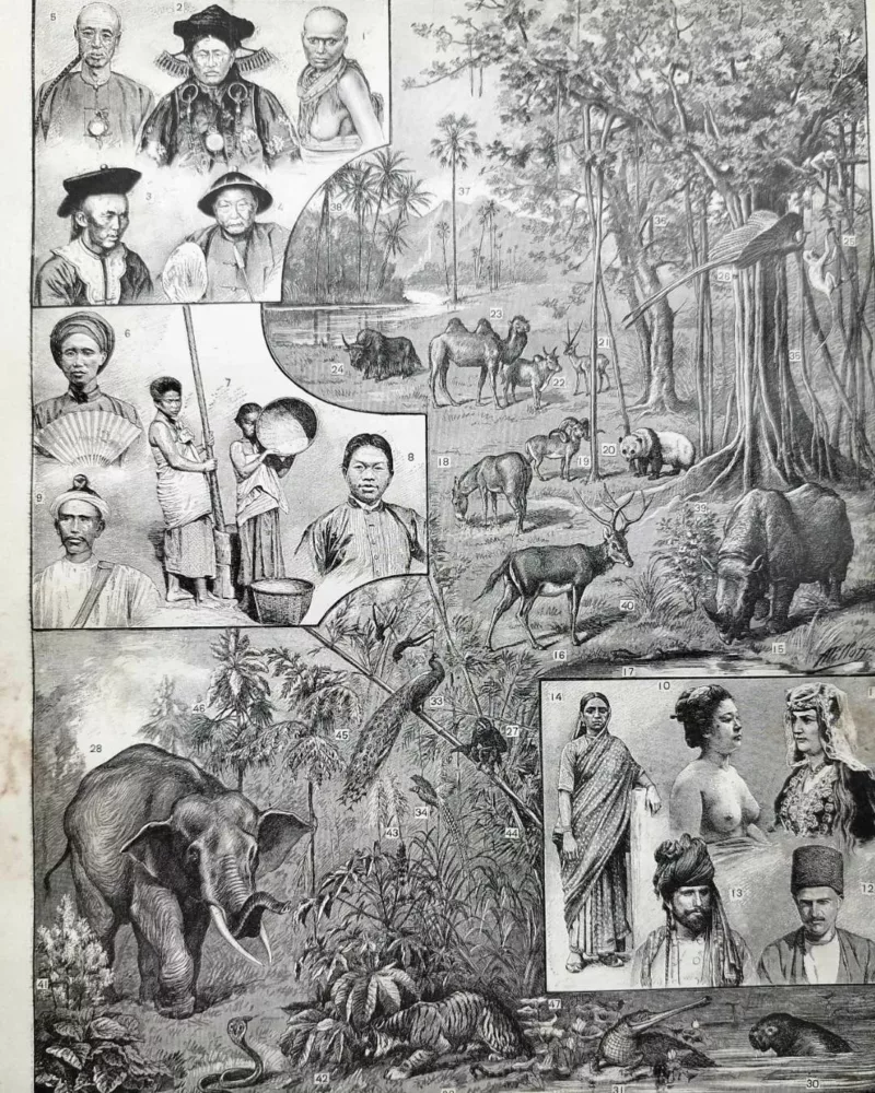 nli1-asie-peuples-traditions-a10.jpg Asie, un continent de contrastes et de cultures (1897) – planche ancienne entière