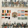 Belgique, Le cœur de l’Europe, planche originale de 1897 – planche ancienne entière