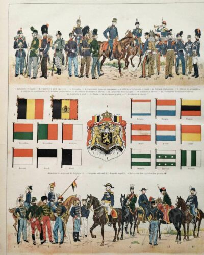 Belgique, Le cœur de l’Europe, planche originale de 1897