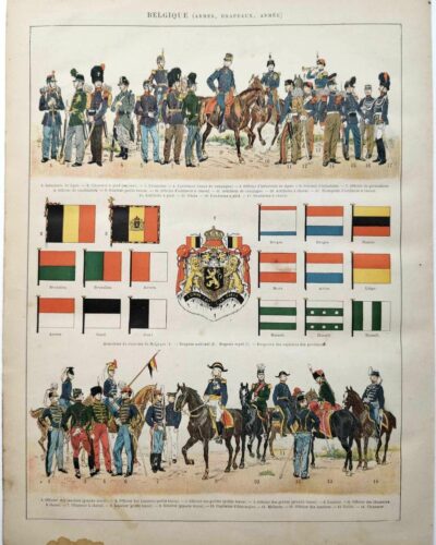 Belgique, Le cœur de l’Europe, planche originale de 1897