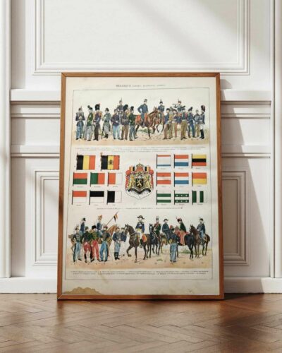 Belgique, Le cœur de l’Europe, planche originale de 1897