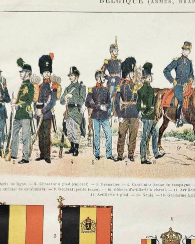 Belgique, Le cœur de l’Europe, planche originale de 1897