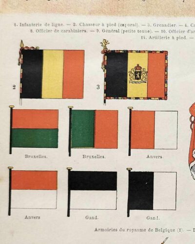 Belgique, Le cœur de l’Europe, planche originale de 1897