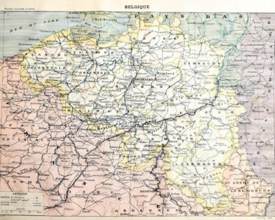 Belgique, Le cœur de l’Europe, planche originale de 1897