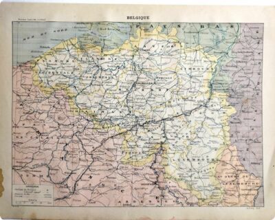 Belgique, Le cœur de l’Europe, planche originale de 1897