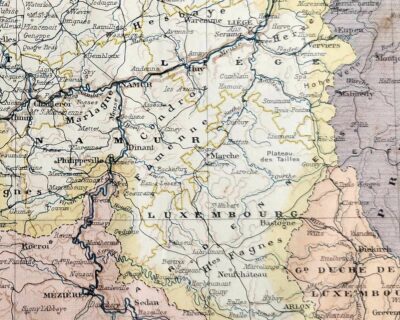 Belgique, Le cœur de l’Europe, planche originale de 1897