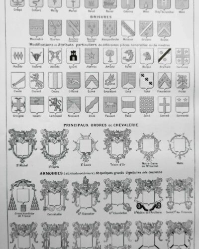 Blasons et héraldique, planche encyclopédique 1948