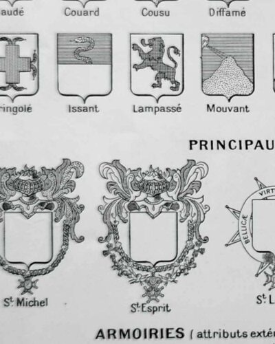 Blasons et héraldique, planche encyclopédique 1948
