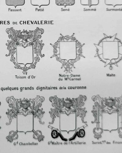 Blasons et héraldique, planche encyclopédique 1948