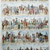 Cavalerie française, évolution historique, planche originale 1948 – planche ancienne entière