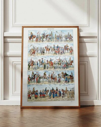 Cavalerie française, évolution historique, planche originale 1948