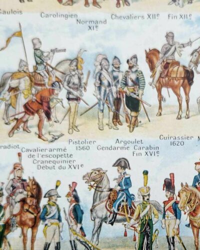 Cavalerie française, évolution historique, planche originale 1948
