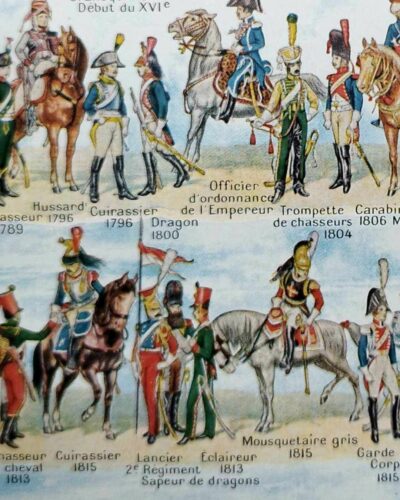 Cavalerie française, évolution historique, planche originale 1948