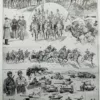 Cavalerie française, évolution historique, planche originale 1948 – verso du document ancien