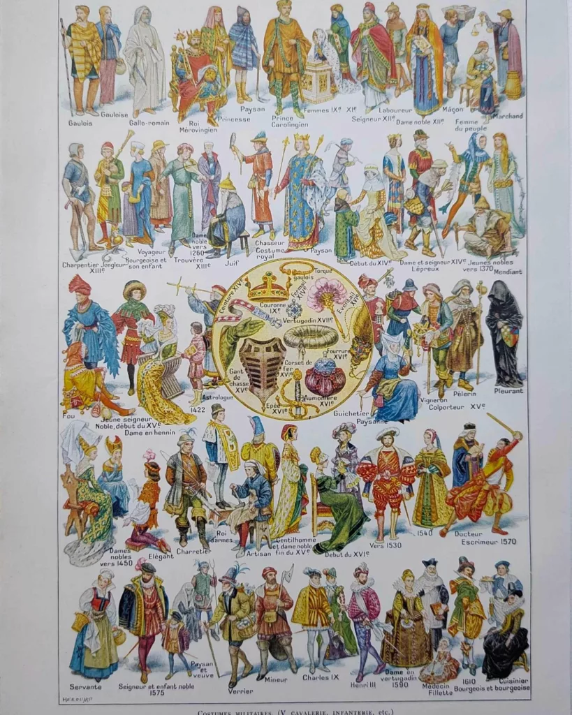 Costumes traditionnels I, des Gaulois à 1610, planche 1948