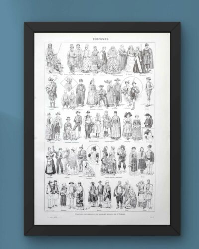nlu1-costumes-gaulois-b21 Costumes traditionnels I, des Gaulois à 1610, planche 1948