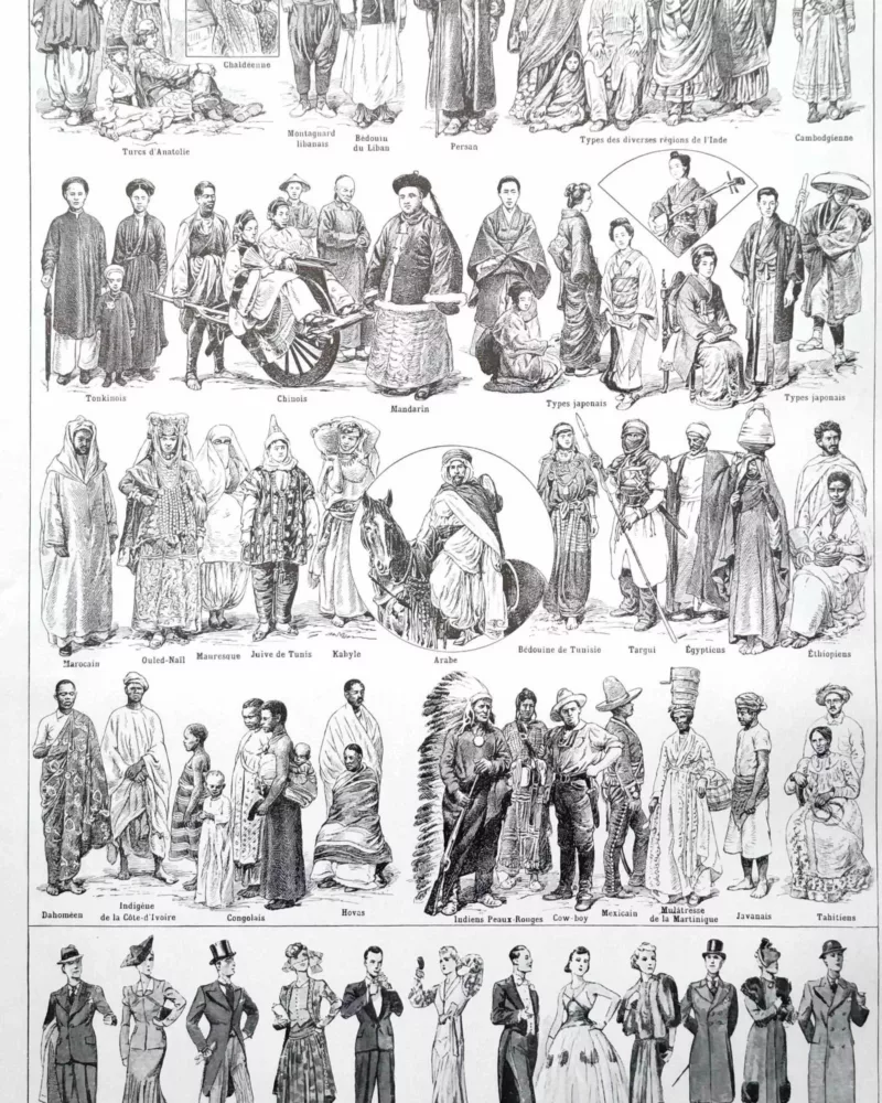 nlu1-costumes-gentilhomme-a20 Costumes traditionnels II, de 1630 à 1938, planche 1948 – verso du document ancien