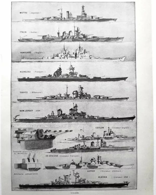 Cuirassés et navires militaires, planche 1948